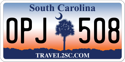 SC license plate OPJ508