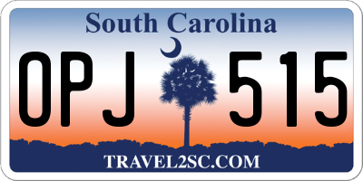 SC license plate OPJ515