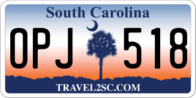 SC license plate OPJ518