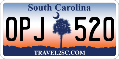 SC license plate OPJ520