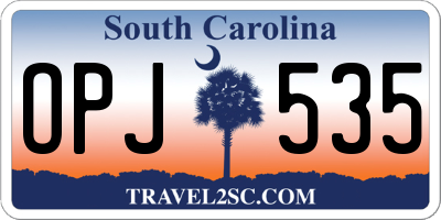SC license plate OPJ535