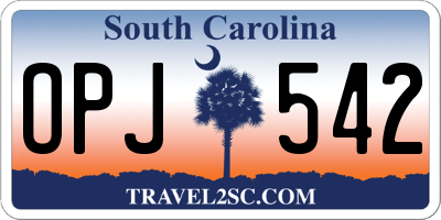 SC license plate OPJ542