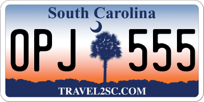 SC license plate OPJ555