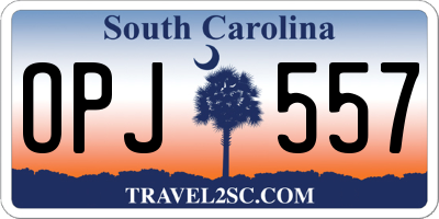 SC license plate OPJ557
