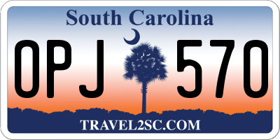 SC license plate OPJ570
