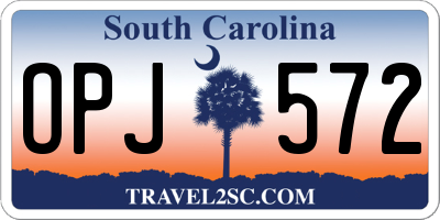 SC license plate OPJ572