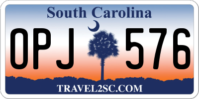 SC license plate OPJ576