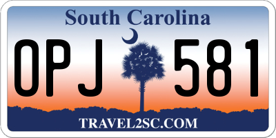 SC license plate OPJ581