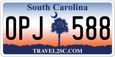 SC license plate OPJ588