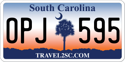 SC license plate OPJ595