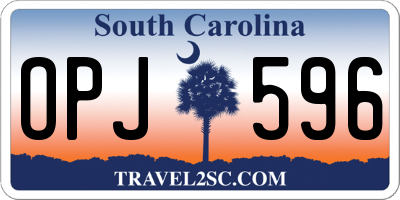 SC license plate OPJ596