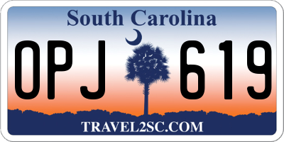 SC license plate OPJ619
