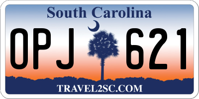 SC license plate OPJ621