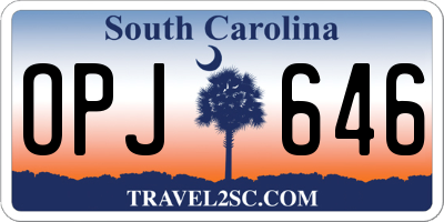 SC license plate OPJ646