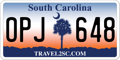 SC license plate OPJ648