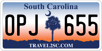 SC license plate OPJ655