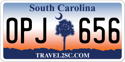 SC license plate OPJ656