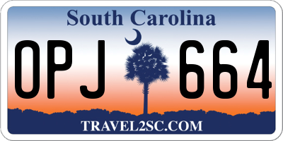SC license plate OPJ664