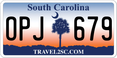 SC license plate OPJ679
