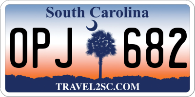 SC license plate OPJ682