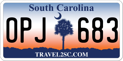 SC license plate OPJ683