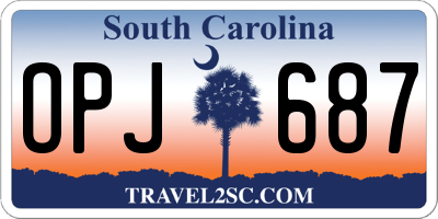 SC license plate OPJ687