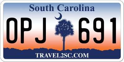 SC license plate OPJ691