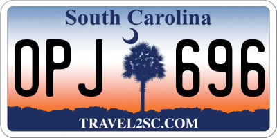 SC license plate OPJ696