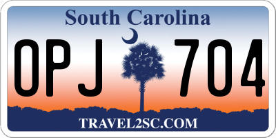 SC license plate OPJ704