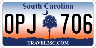 SC license plate OPJ706