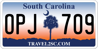 SC license plate OPJ709