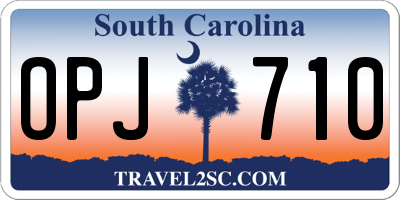 SC license plate OPJ710