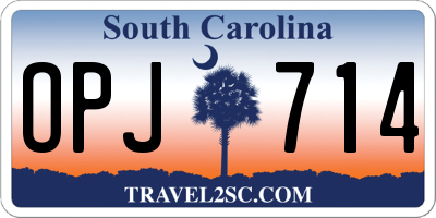 SC license plate OPJ714