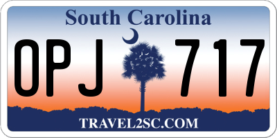 SC license plate OPJ717
