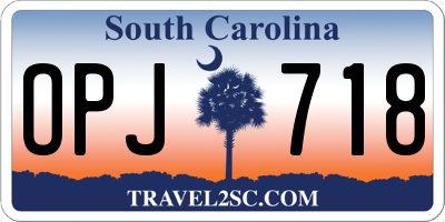 SC license plate OPJ718