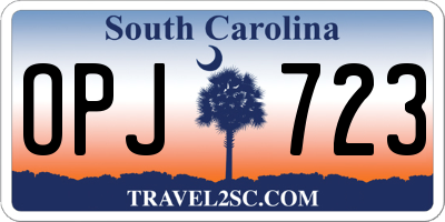 SC license plate OPJ723