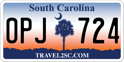 SC license plate OPJ724
