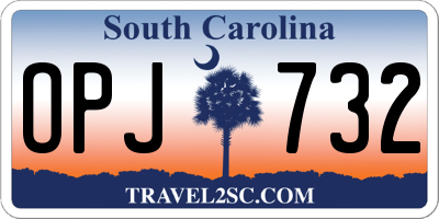 SC license plate OPJ732