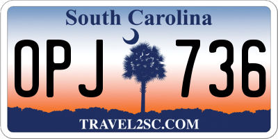 SC license plate OPJ736