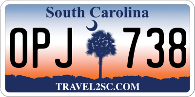 SC license plate OPJ738