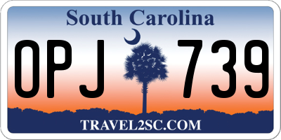 SC license plate OPJ739