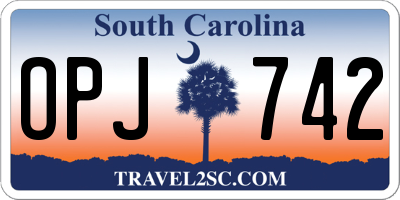 SC license plate OPJ742
