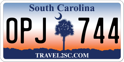 SC license plate OPJ744