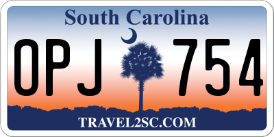 SC license plate OPJ754