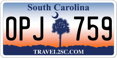 SC license plate OPJ759