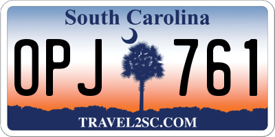 SC license plate OPJ761