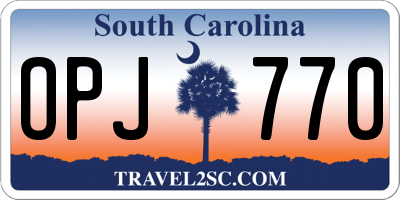 SC license plate OPJ770