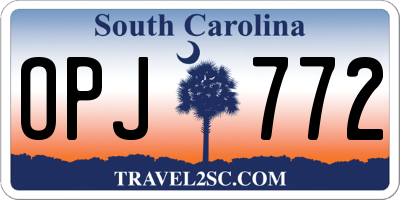 SC license plate OPJ772