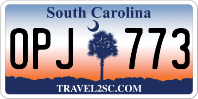 SC license plate OPJ773