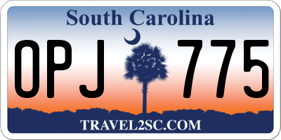 SC license plate OPJ775